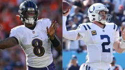 Lamar Jackson of the Ravens (left) and Carson Wentz of the Colts