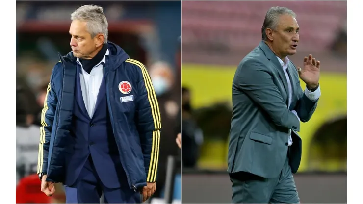 Colombia manager Reinaldo Rueda (left) and Brazil coach Tite.