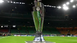 Detailed view of the UEFA Nations League Trophy 2021