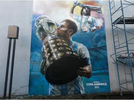 Video: Lionel Messi's Copa America kiss gets incredible mural in Buenos Aires