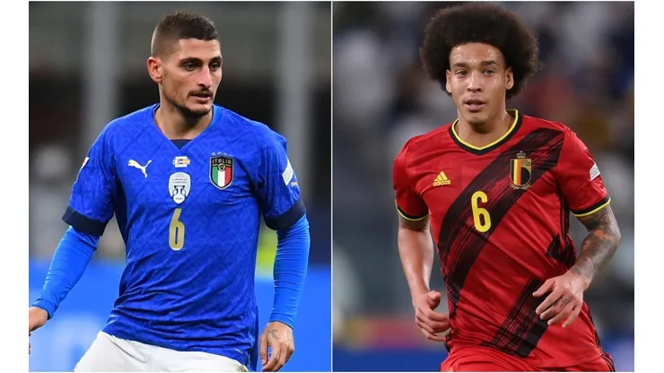 Marco Verratti of Italy (left) and Axel Witsel of Belgium (right)