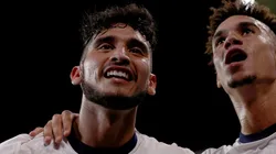 Ricardo Pepi #16 of the United States celebrates with Antonee Robinson