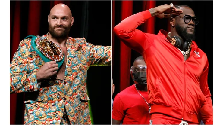 Tyson Fury of the UK (left) and Deontay Wilder of the US (right)