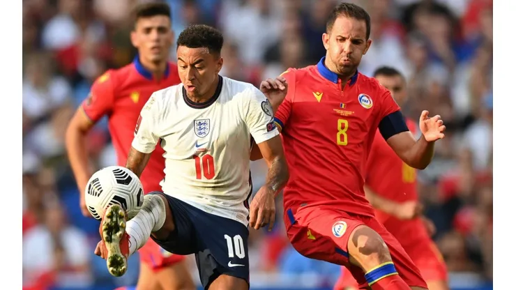 Jesse Lingard of England (left) and Marcio Vieira of Andorr (right)