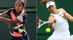 Leylah Fernandez of Canada (left) and Alize Cornet of France (right)