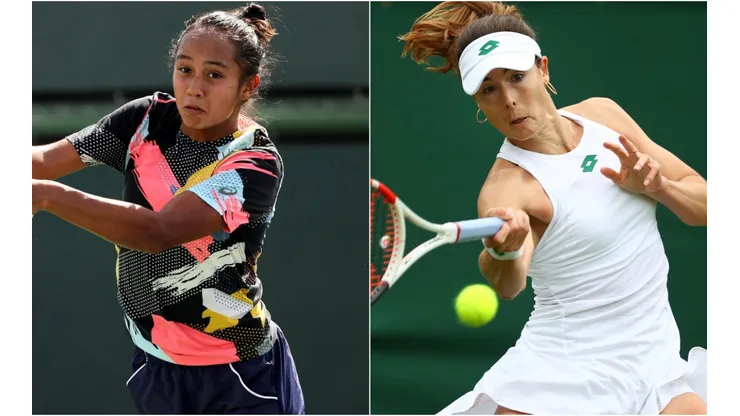 Leylah Fernandez of Canada (left) and Alize Cornet of France (right)