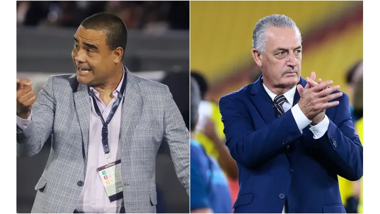 Venezuela coach Leo Gonzalez (left) and Ecuador manager Gustavo Alfaro.