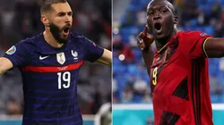 Karim Benzema of France (left) and Romelu Lukaku of Belgium (right)