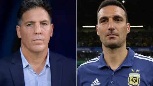 Paraguay manager Eduardo Berizzo (left) and Argentina coach Lionel Scaloni.