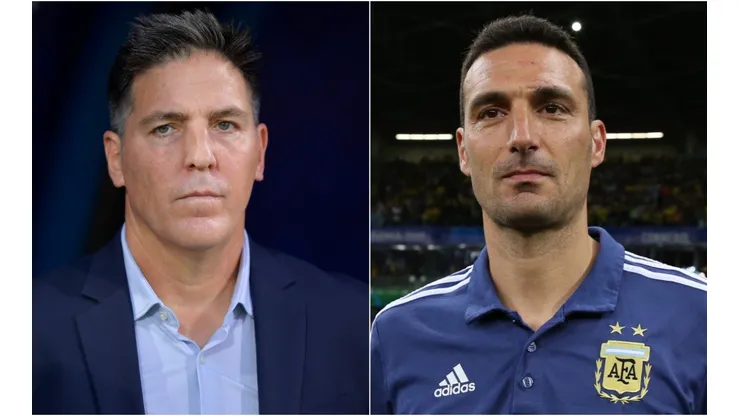 Paraguay manager Eduardo Berizzo (left) and Argentina coach Lionel Scaloni.