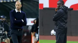 Gregg Berhalter of the USA (left) and Theodore Whitmore of Jamaica