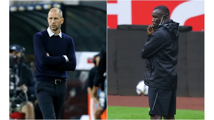 Gregg Berhalter of the USA (left) and Theodore Whitmore of Jamaica