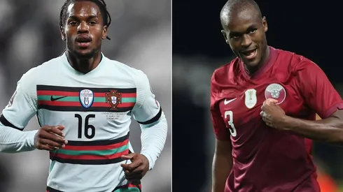 Renato Sanches of Portugal (left) and Abdelkarim Hassan of Qatar (right)