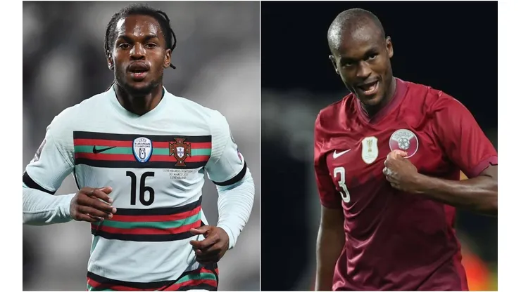 Renato Sanches of Portugal (left) and Abdelkarim Hassan of Qatar (right)