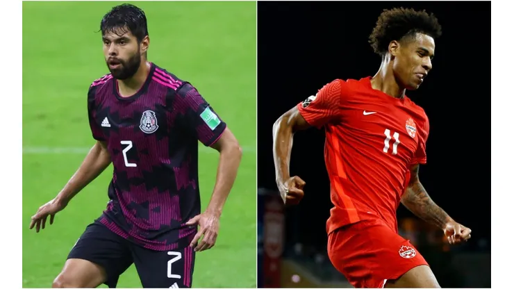 Nestor Araujo of Mexico (left) and Tajon Buchanan of Canada