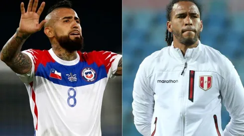 Arturo Vidal of Chile (left) and Pedro Gallese of Peru