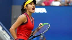 Emma Raducanu during the US Open 2021