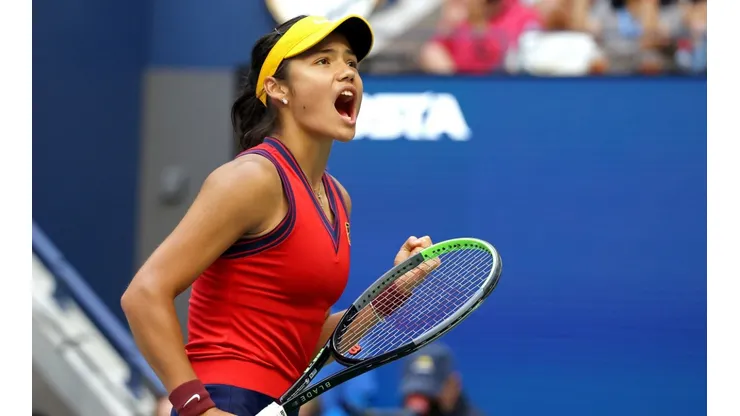 Emma Raducanu during the US Open 2021