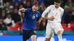 Bonucci of italy (left) and Alvaro Morata of Spain