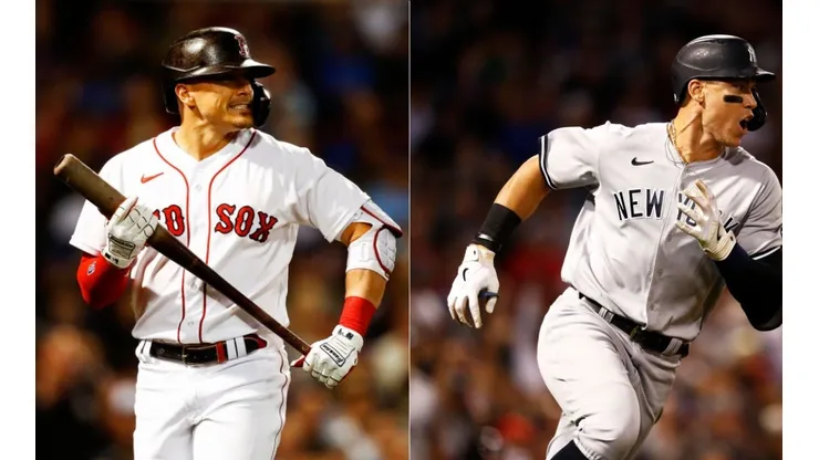 Enrique Hernandez of the Boston Red Sox (left) and Aaron Judge of the New York Yankees (right)