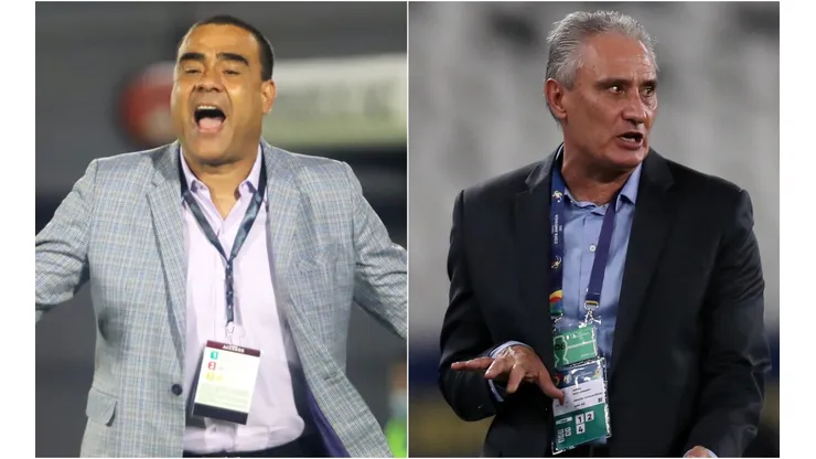 Leonardo Gonzalez of Venezuela (left) and Tite of Brazil