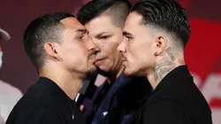 Teofimo Lopez (left) and George Kambosos Jr. (right)