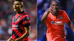 Miguel Sansores of Tijuana (left) and Bryan Angulo of Cruz Azul (right)