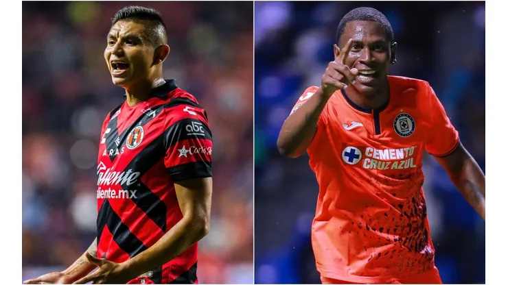 Miguel Sansores of Tijuana (left) and Bryan Angulo of Cruz Azul (right)