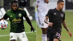 Yimmi Chara of Portland Timbers (left) and Gregore of Inter Miami