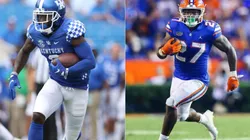 Josh Ali of Kentucky Wildcats (left) and Dameon Pierce of Florida Gators