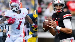 Isaih Pacheco of Rutgers (left) and C.J. Stroud of Ohio State