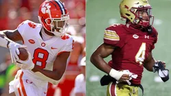 Justyn Ross of Clemson Tigers (left) and Zay Flowers of Boston College