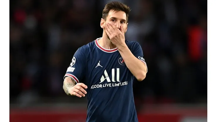 Lionel Messi of Paris Saint-Germain reacts