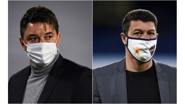 River Plate manager Marcelo Gallardo (left) and Boca Juniors coach Sebastian Battaglia.
