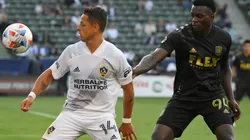 Javier Hernandez #14 of Los Angeles Galaxy and Jesus Murillo #94 of Los Angeles FC