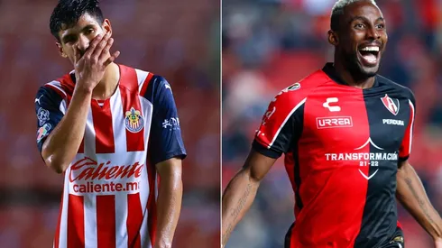 Carlos Antuna of Chivas (left) and Julian Quinones of Atlas (right)