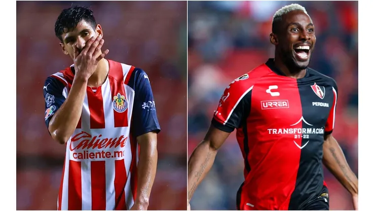 Carlos Antuna of Chivas (left) and Julian Quinones of Atlas (right)