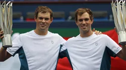Bob Bryan and Mike Bryan of the USA at the 2017 Shanghai Rolex Masters