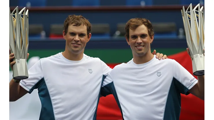 Bob Bryan and Mike Bryan of the USA at the 2017 Shanghai Rolex Masters