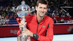 Novak Djokovic of Serbia at the 2019 Japan Open