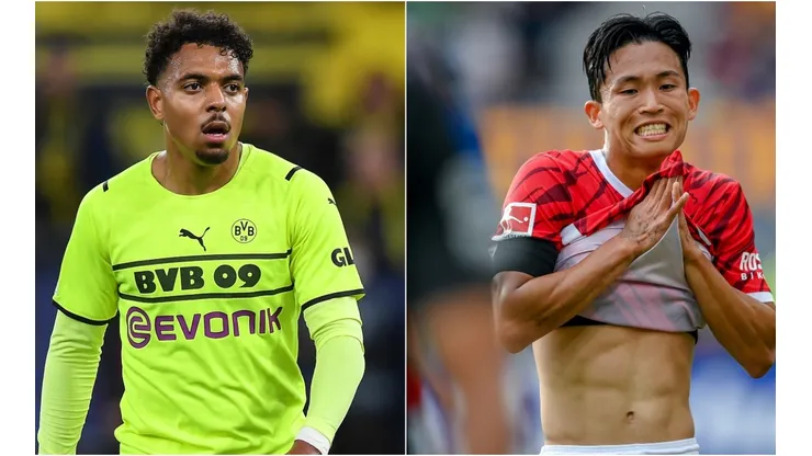 Donyell Malen of Dortmund (left) and Woo-Yeong Jeong of Freiburg (right)