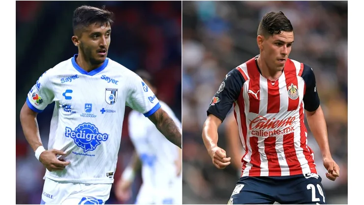 Kevin Ramirez of Queretaro (left) and Alan Torres of Guadalajara