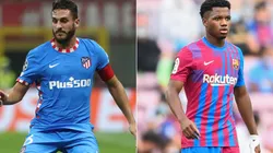 Koke of Atletico Madrid (left) and Ansu Fati of Barcelona (right)
