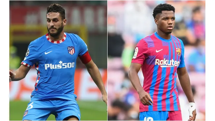 Koke of Atletico Madrid (left) and Ansu Fati of Barcelona (right)