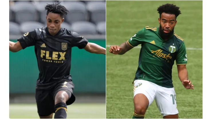 Latif Blessing of LAFC and Eryk Williamson of Portland Timbers