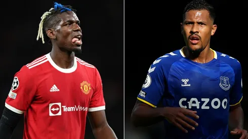 Paul Pogba of Manchester United (left) and Salomon Rondon of Everton (right)