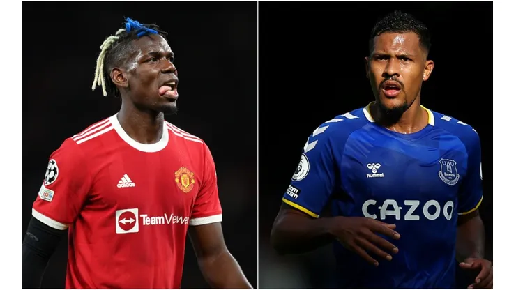 Paul Pogba of Manchester United (left) and Salomon Rondon of Everton (right)