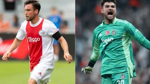 Nico Tagliafico of Ajax (left) and Ersin Destanoglu of Besiktas (right)