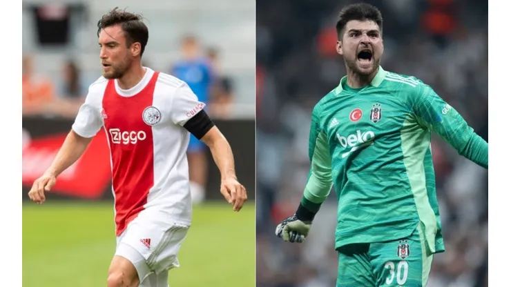 Nico Tagliafico of Ajax (left) and Ersin Destanoglu of Besiktas (right)