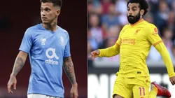 Otavio Edmilson da Silva of FC Porto (left) and Salah of Liverpool (right)